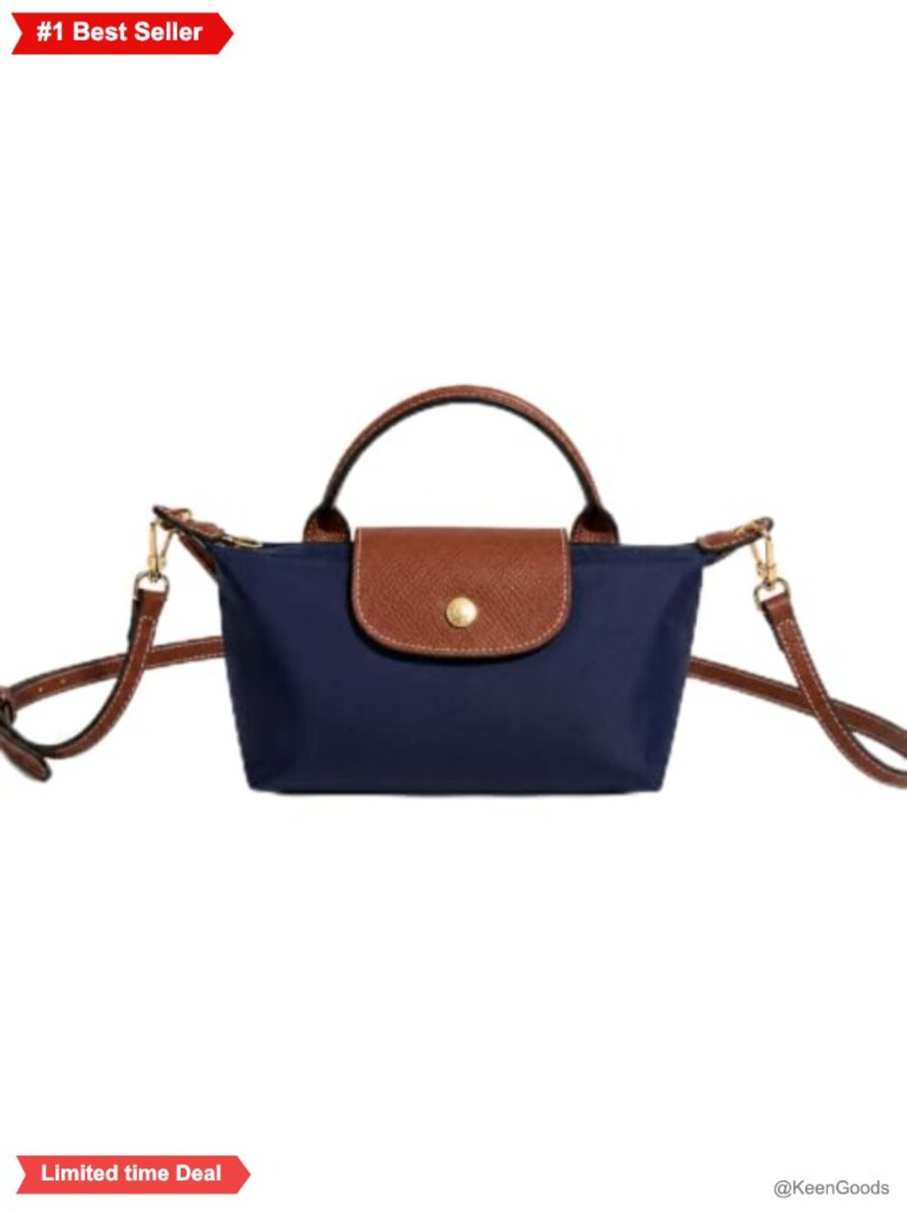 Mini Crossbody Satchel Nylon Genuine Leather Trim Adjustable Strap Purse